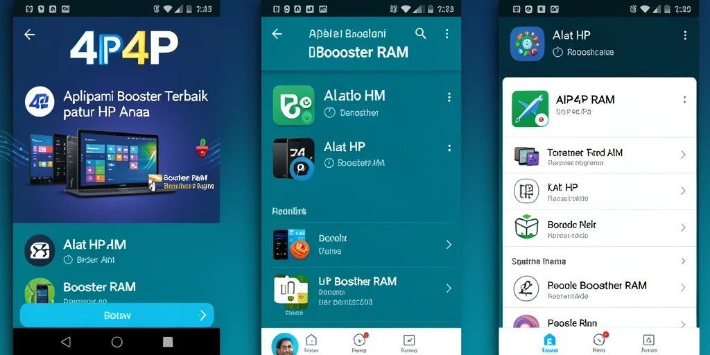 Antarmuka aplikasi 4P4P untuk optimasi RAM yang efektif