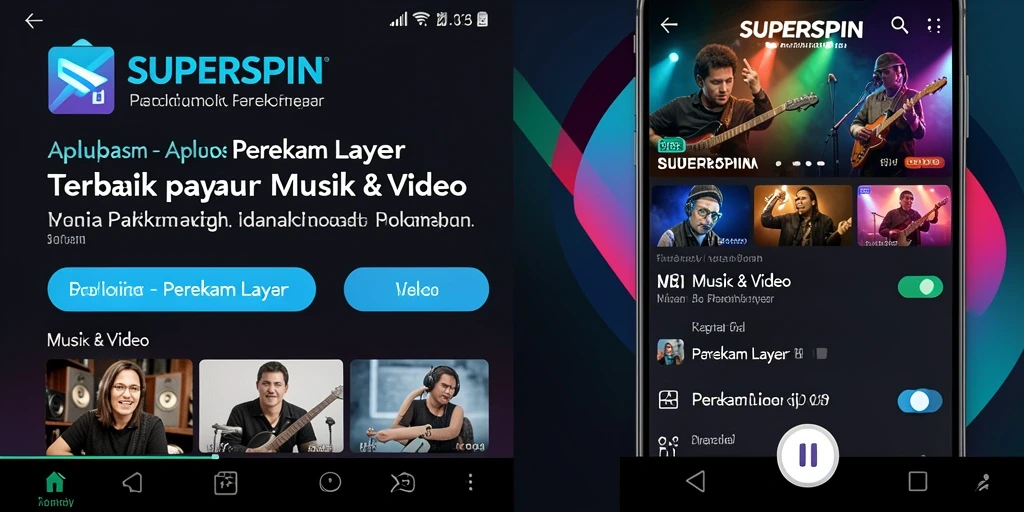 Antarmuka aplikasi SUPERSPIN dengan fungsi Perekam Layar.